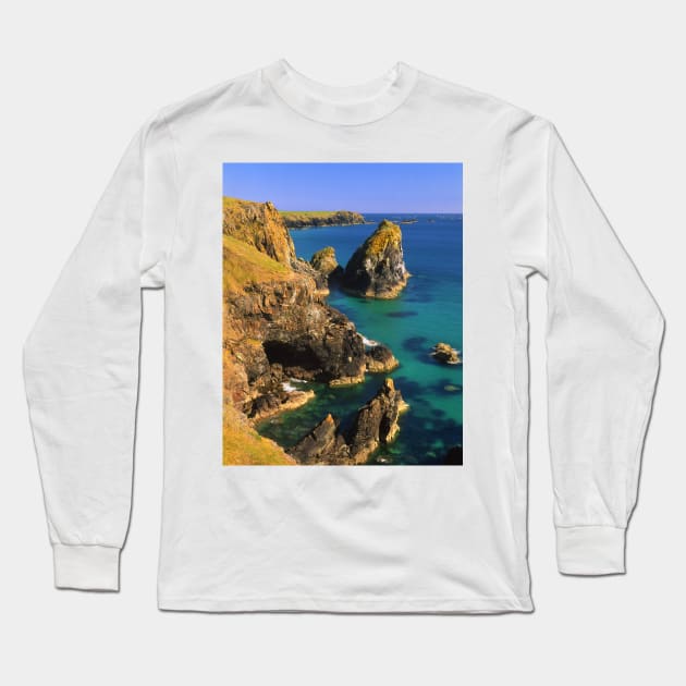 Kynance Cove, The Lizard Long Sleeve T-Shirt by galpinimages